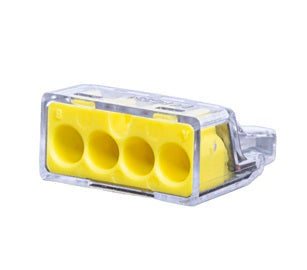 Gardner Bender 100 Yellow 4-Port PushGard Push-in Wire Connector