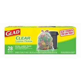 Large Recycling Trash Bags, Clear, 30-Gal., 28-Ct.