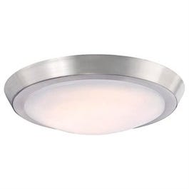 LED Light, Flush Mount, Brushed Nickel/Frosted Lens, 1100 Lumens, 20-Watt, 11-In.