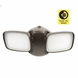 LED Dual Flood Light Fixture, Dusk-to-Dawn, 2000 Lumens, 28-Watt