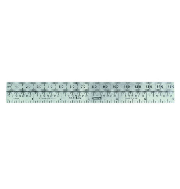 General Tools Economy Precision 6 In. Flexible Steel Ruler with mm-inch Comparison