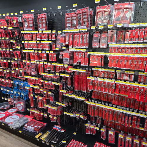 Supplies inside of Up North Lumber store