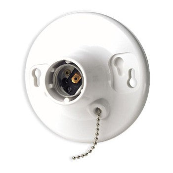 Leviton 110-8827-CW1 Pull Chain Lampholder ~ White