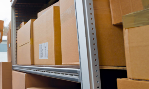 Boxes stacked in a truck