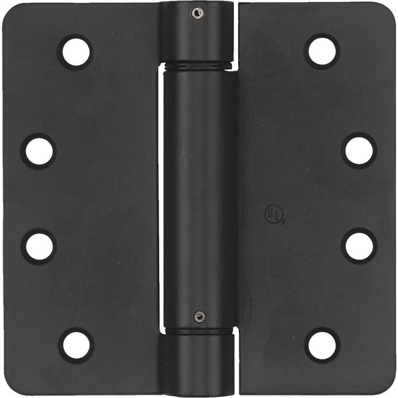 National 4 In. Oil Rubbed Bronze 1/4 In. Radius Spring Door Hinge