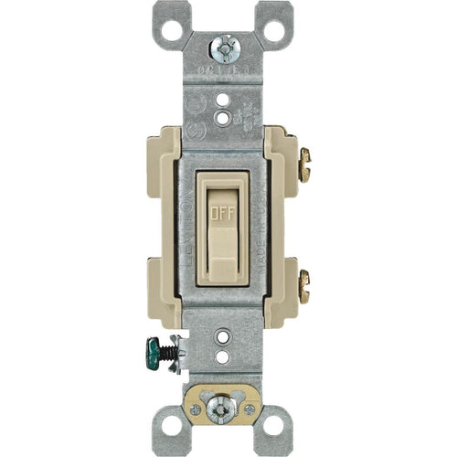 Leviton Residential Grade 15 Amp Toggle Single Pole Switch, Ivory