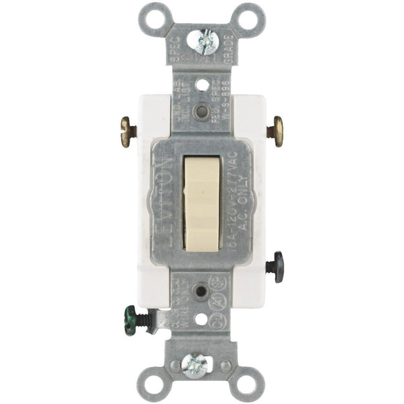 Leviton Toggle Ivory 15A Grounding Quiet 3-Way Switch