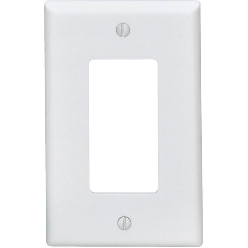 Leviton Mid-Way 1-Gang Smooth Plastic Rocker Decorator Wall Plate, White