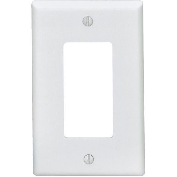 Leviton Mid-Way 1-Gang Smooth Plastic Rocker Decorator Wall Plate, White