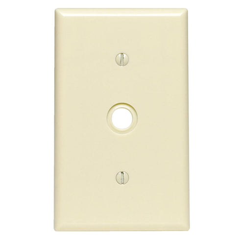 Leviton 1-Gang Thermoset Plastic Ivory Telephone/Cable Wall Plate with 0.406 In. to 0.625 In. Hole