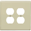 Leviton Mid-Way 2-Gang Thermoplastic Nylon Outlet Wall Plate, Ivory