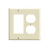 Leviton 2-Gang Smooth Plastic Single Rocker/Duplex Outlet Wall Plate, Ivory