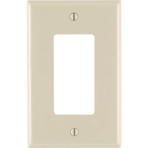 Leviton Decora 1-Gang Thermoplastic Nylon Mid-Way Rocker Wall Plate, Light Almond