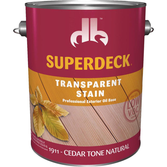 Duckback SUPERDECK VOC Transparent Exterior Stain, Cedar Tone Natural, 1 Gal.