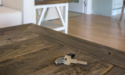 Keys on a side table