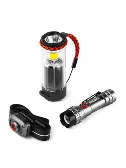 NEBO Triple Threat Kit Headlamp + Lantern + Pocket Light