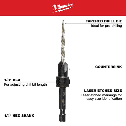 Milwaukee 7/32 #12 Countersink Drill Bit